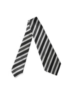 Dolce & Gabbana Black White Stripes Silk Adjustable Women Necktie Tie - Eljoys Fashion 