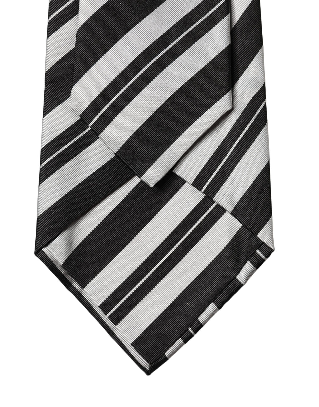 Dolce & Gabbana Black White Stripes Silk Adjustable Women Necktie Tie - Eljoys Fashion 