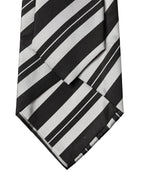 Dolce & Gabbana Black White Stripes Silk Adjustable Women Necktie Tie - Eljoys Fashion 
