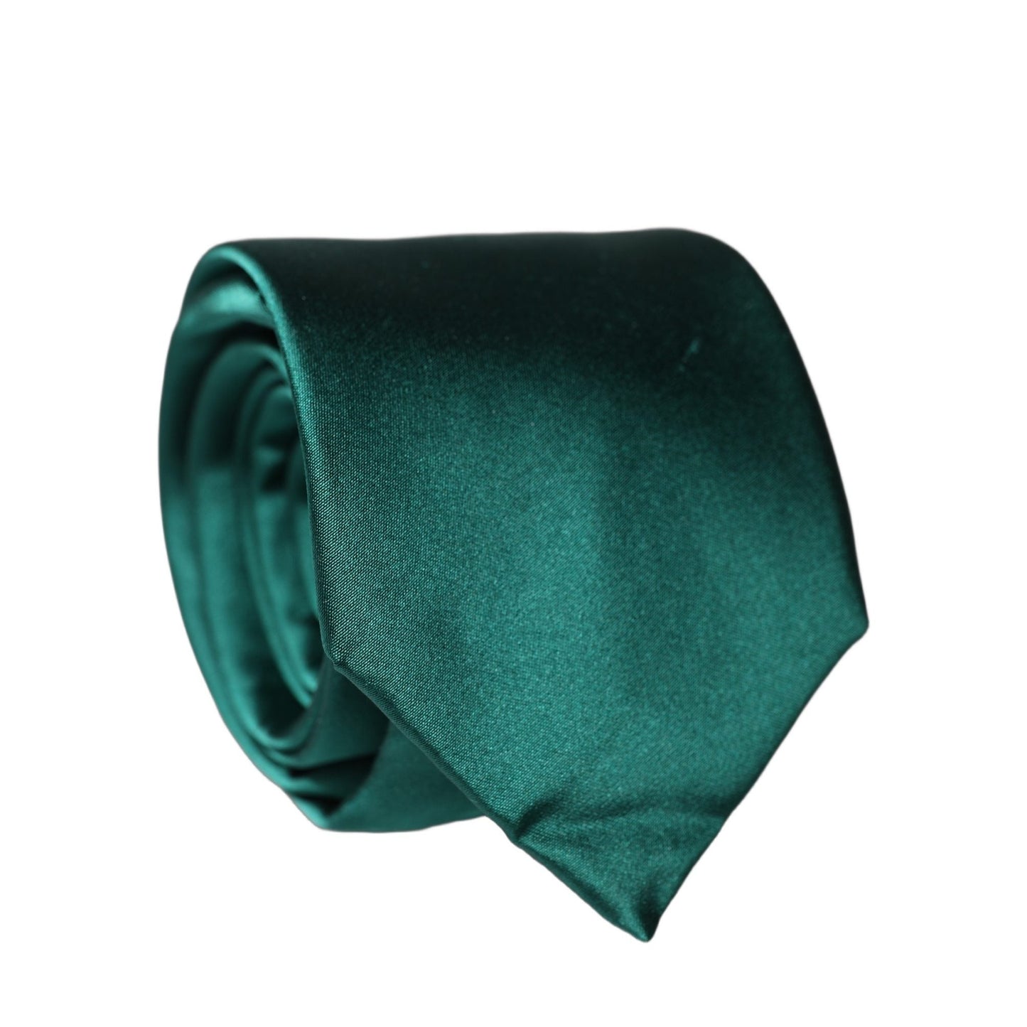 Dolce & Gabbana Dark Green Satin Silk Adjustable Women Tied Necktie Tie