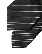 Dolce & Gabbana Dark Gray White Stripes Silk Adjustable Women Necktie Tie