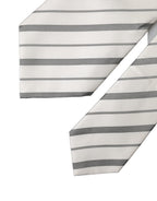 Dolce & Gabbana Gray White Stripes Silk Adjustable Women Necktie Tie - Eljoys Fashion 