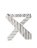 Dolce & Gabbana Gray White Stripes Silk Adjustable Women Necktie Tie - Eljoys Fashion 