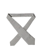 Dolce & Gabbana White Black Polka Dot Silk Adjustable Women Necktie Tie