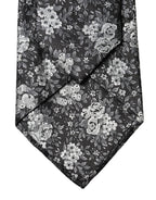 Dolce & Gabbana Dark Gray White Floral Silk Adjustable Women Necktie Tie