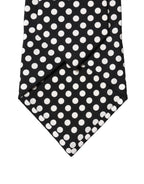 Dolce & Gabbana Dark Gray White Polka Dot Silk Adjustable Women Necktie Tie