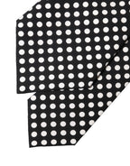 Dolce & Gabbana Dark Gray White Polka Dot Silk Adjustable Women Necktie Tie