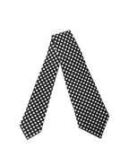 Dolce & Gabbana Dark Gray White Polka Dot Silk Adjustable Women Necktie Tie