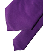 Dolce & Gabbana Purple Polyester Satin Adjustable Women Tied Necktie Tie