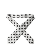 Dolce & Gabbana White Black Polka Dot Silk Adjustable Women Necktie Tie