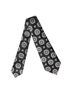 Dolce & Gabbana Dark Gray White Floral Silk Adjustable Women Necktie Tie