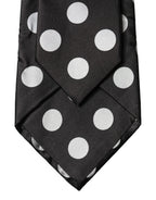 Dolce & Gabbana Dark Gray White Polka Dot Silk Adjustable Women Necktie Tie