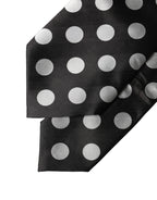 Dolce & Gabbana Dark Gray White Polka Dot Silk Adjustable Women Necktie Tie
