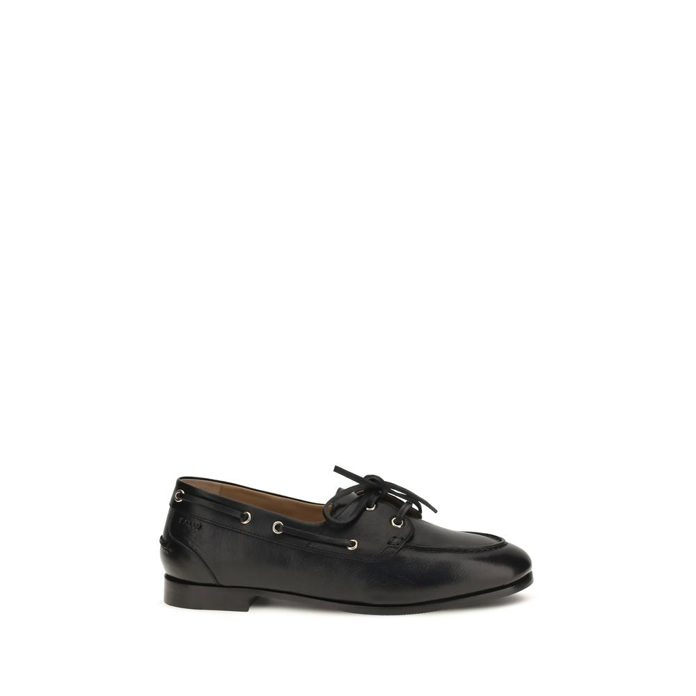 Bally Black Calf Leather Bos Taurus Slip-On Loafers Bally