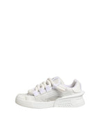Dolce & Gabbana White Calfskin Leather Low Top Sneakers Shoes