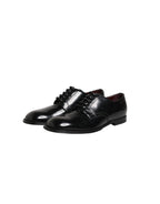 Dolce & Gabbana Black Calfskin Leather Derby Men Dress Shoes