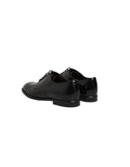 Dolce & Gabbana Black Calfskin Leather Derby Men Dress Shoes