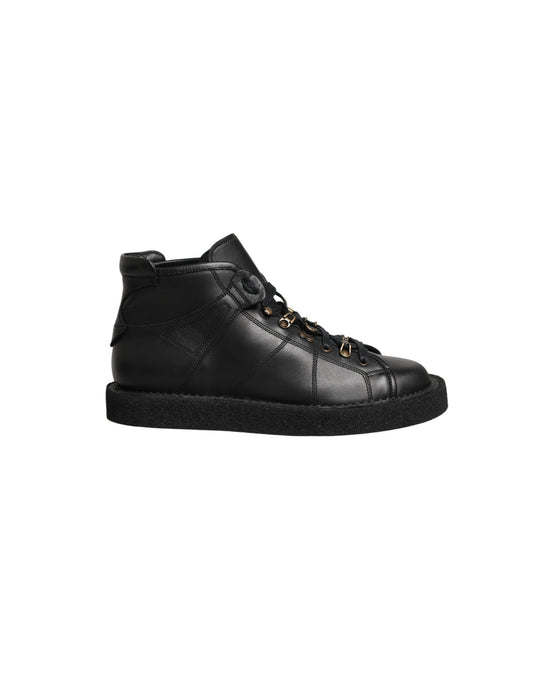 Dolce & Gabbana Black Leather Lace Up Men Ankle Boots Shoes Dolce & Gabbana