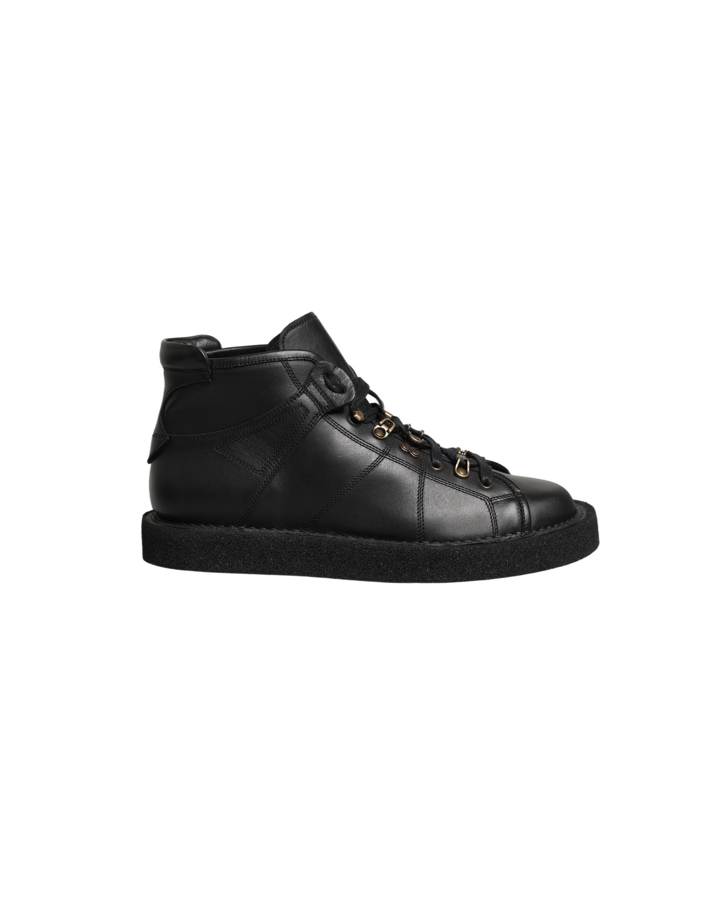 Dolce & Gabbana Black Leather Lace Up Men Ankle Boots Shoes Dolce & Gabbana