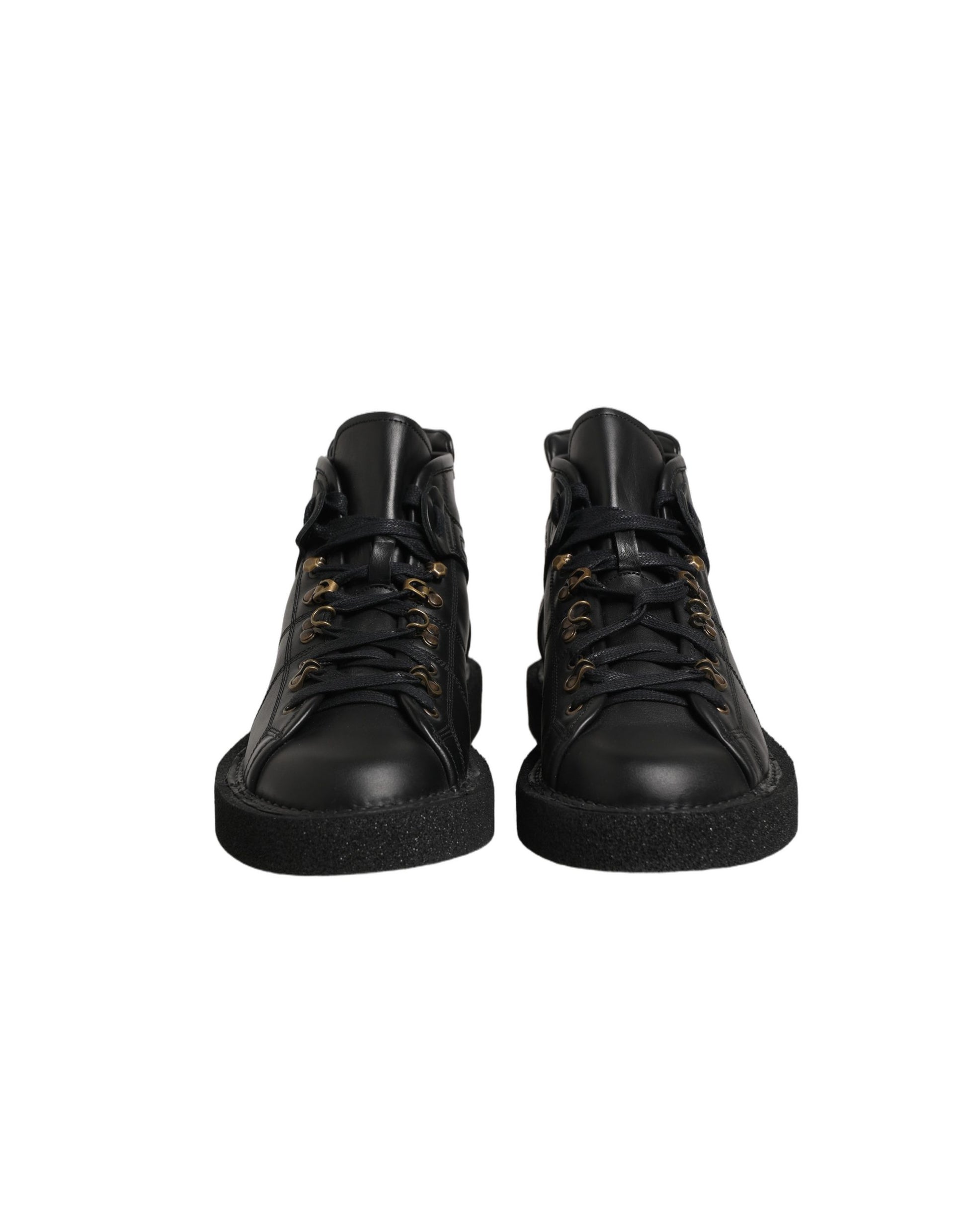 Dolce & Gabbana Black Leather Lace Up Men Ankle Boots Shoes Dolce & Gabbana