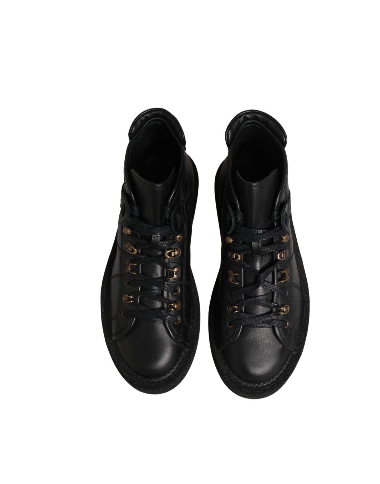 Dolce & Gabbana Black Leather Lace Up Men Ankle Boots Shoes Dolce & Gabbana