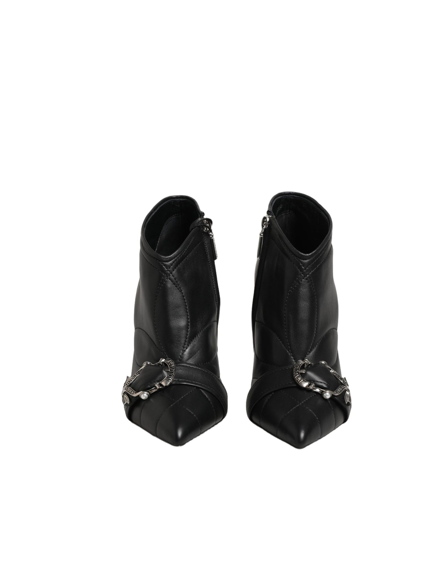 Dolce & Gabbana Black Devotion Quilted Buckled Boots Shoes Dolce & Gabbana