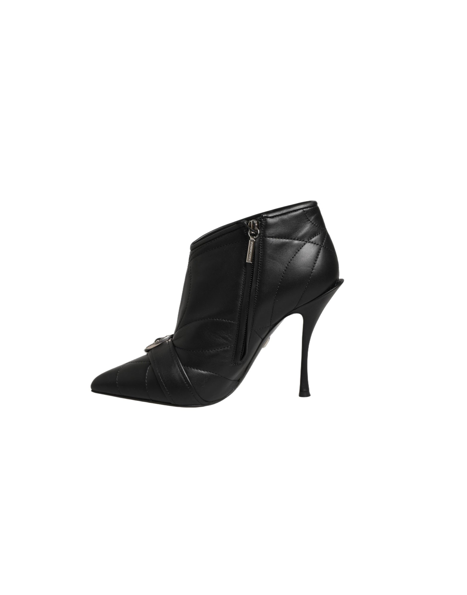 Dolce & Gabbana Black Devotion Quilted Buckled Boots Shoes Dolce & Gabbana