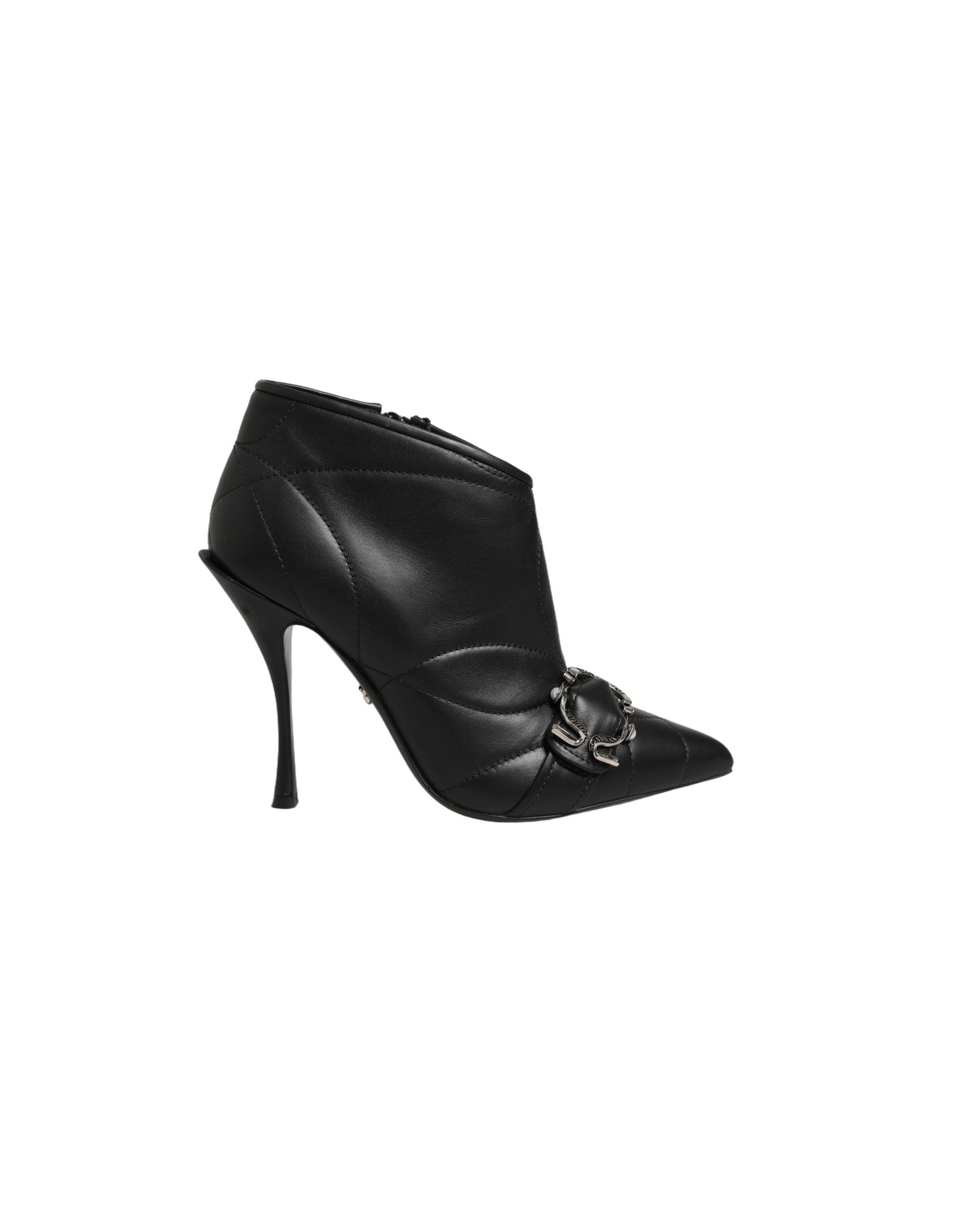 Dolce & Gabbana Black Devotion Quilted Buckled Boots Shoes Dolce & Gabbana