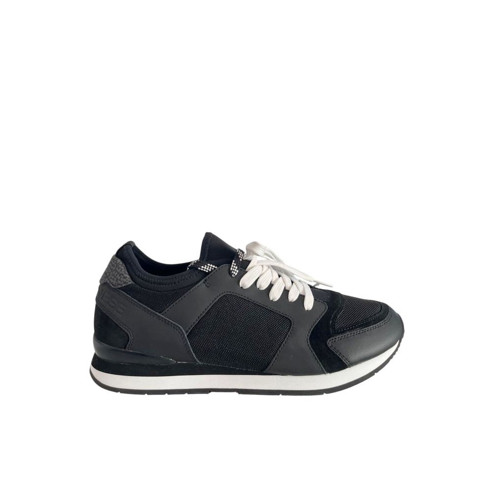 Borbonese Black Leather Men Sneaker Borbonese