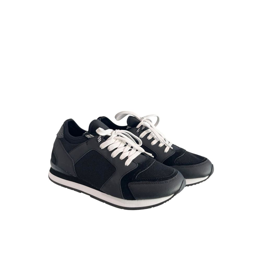 Borbonese Black Leather Men Sneaker Borbonese