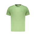 Green cotton men's T-shirt by Coveri Moving, featuring a comfortable fit and simple design, shown on a plain background.
