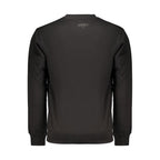 Black men's cotton sweatshirt by Coveri Moving, featuring a comfortable fit and minimal design.