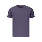 Blue cotton men's T-shirt by Coveri Moving featuring a classic fit and subtle branding, shown on a neutral background.