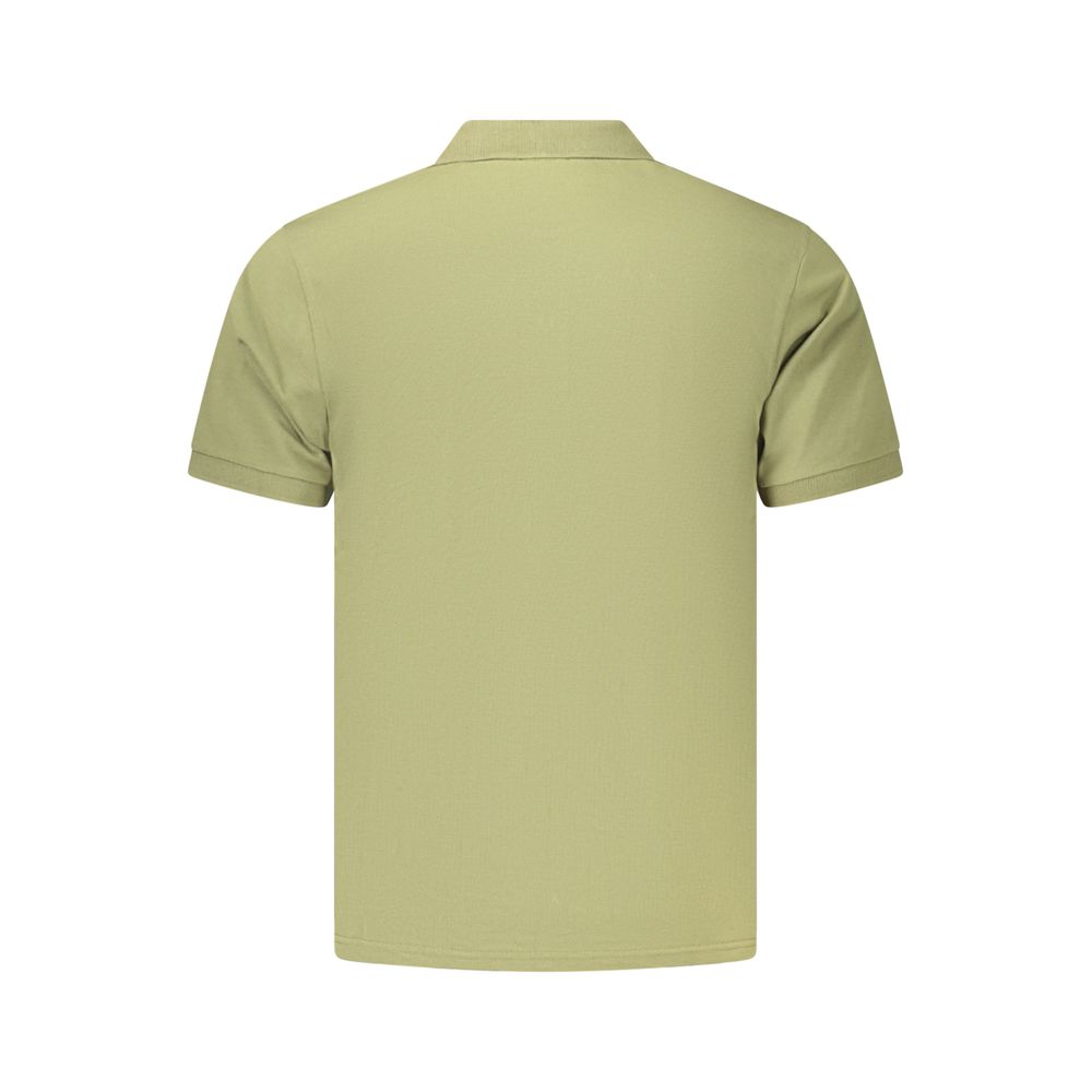 Coveri Moving green cotton men's polo shirt with a classic collar and short sleeves, displayed on a neutral background.