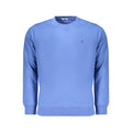 Coveri Moving blue cotton men's sweatshirt with a relaxed fit and crew neckline, featuring minimal branding and comfortable fabric.