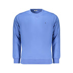 Coveri Moving blue cotton men's sweatshirt with a relaxed fit and crew neckline, featuring minimal branding and comfortable fabric.