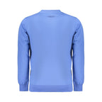 Blue cotton men's sweatshirt by Coveri Moving with a relaxed fit and simple design, shown on a model.
