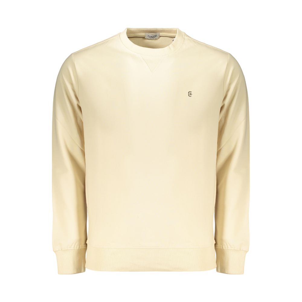Beige cotton men's sweatshirt by Coveri Moving featuring a comfortable, casual fit and minimalistic design.