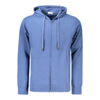 Blue cotton men's sweatshirt by Coveri Moving, featuring a comfortable fit and casual style, shown on a model.