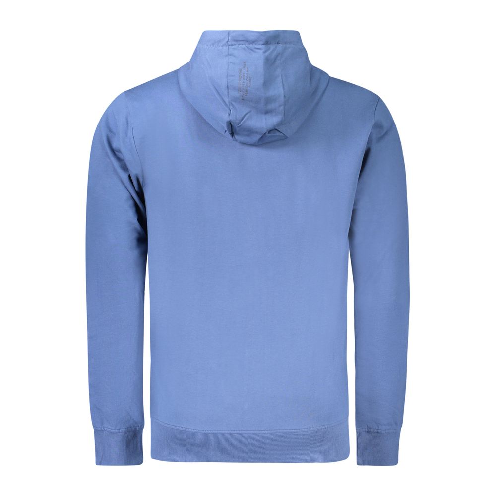 Blue cotton men's sweatshirt by Coveri Moving with a casual fit and minimalist design, shown on a plain background.