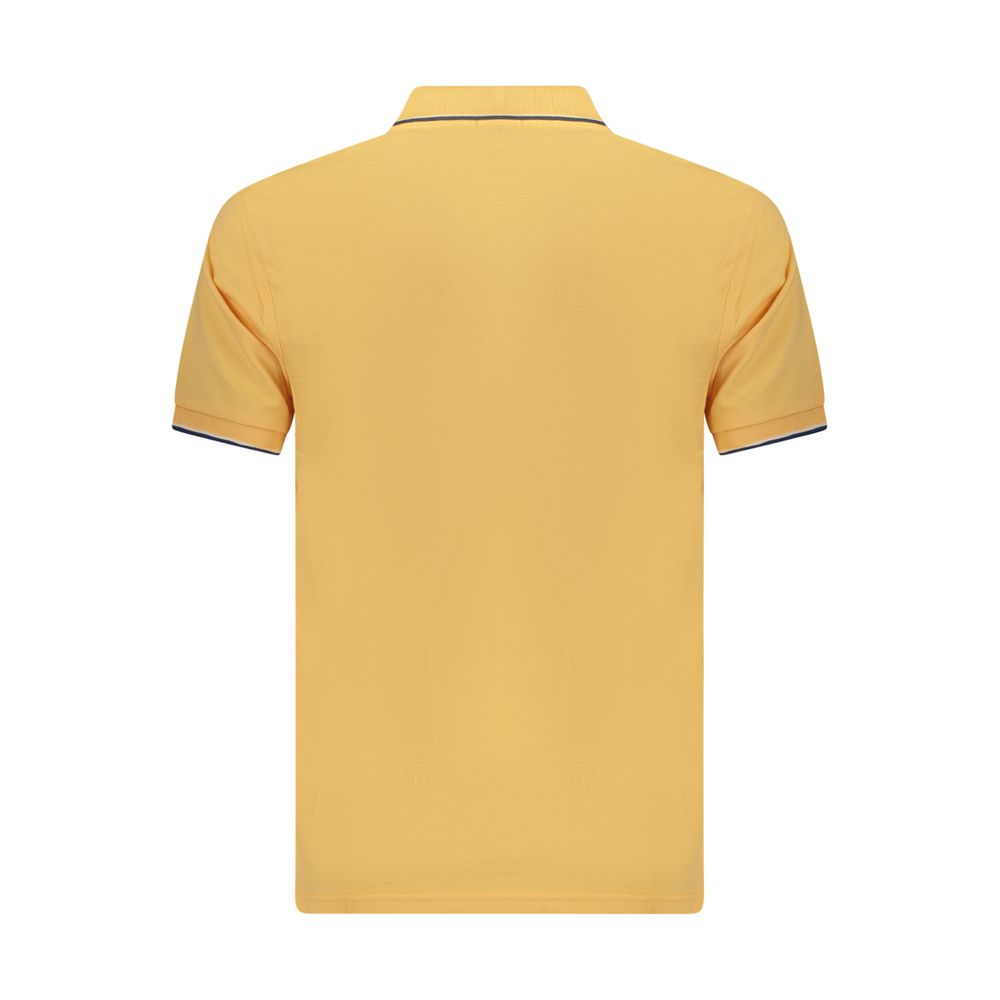 Coveri Moving orange cotton men's polo shirt with collar and short sleeves, featuring a classic fit and smooth fabric.