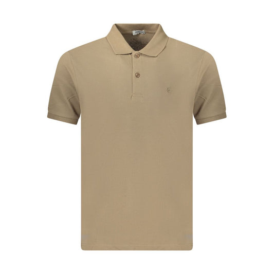 Coveri Moving Brown Cotton Men's Polo Shirt Coveri Moving