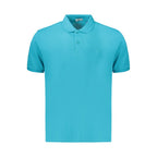 Light blue Coveri Moving Azzurro cotton men's polo shirt with a classic collar and short sleeves.
