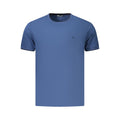 Blue cotton men's T-shirt by Coveri Moving featuring a simple, comfortable design and a classic crew neckline.
