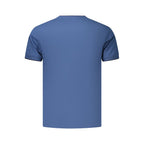 Coveri Moving blue cotton men's T-shirt featuring a classic fit and soft fabric, ideal for casual wear.