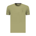 Green cotton men's T-shirt from Coveri Moving with a casual fit and simple design, displayed on a plain background.