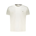 White Coveri Moving Cotton Men's T-Shirt with a round neckline and simple design, displayed flat on a plain background.