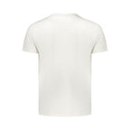 White cotton men's T-shirt by Coveri Moving, featuring a classic fit and smooth fabric texture.