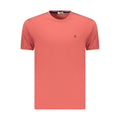 Coveri Moving Rosso cotton men's shirt with a classic collar and button-front design, displayed on a hanger.