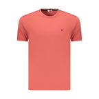 Coveri Moving Rosso cotton men's shirt with a classic collar and button-front design, displayed on a hanger.